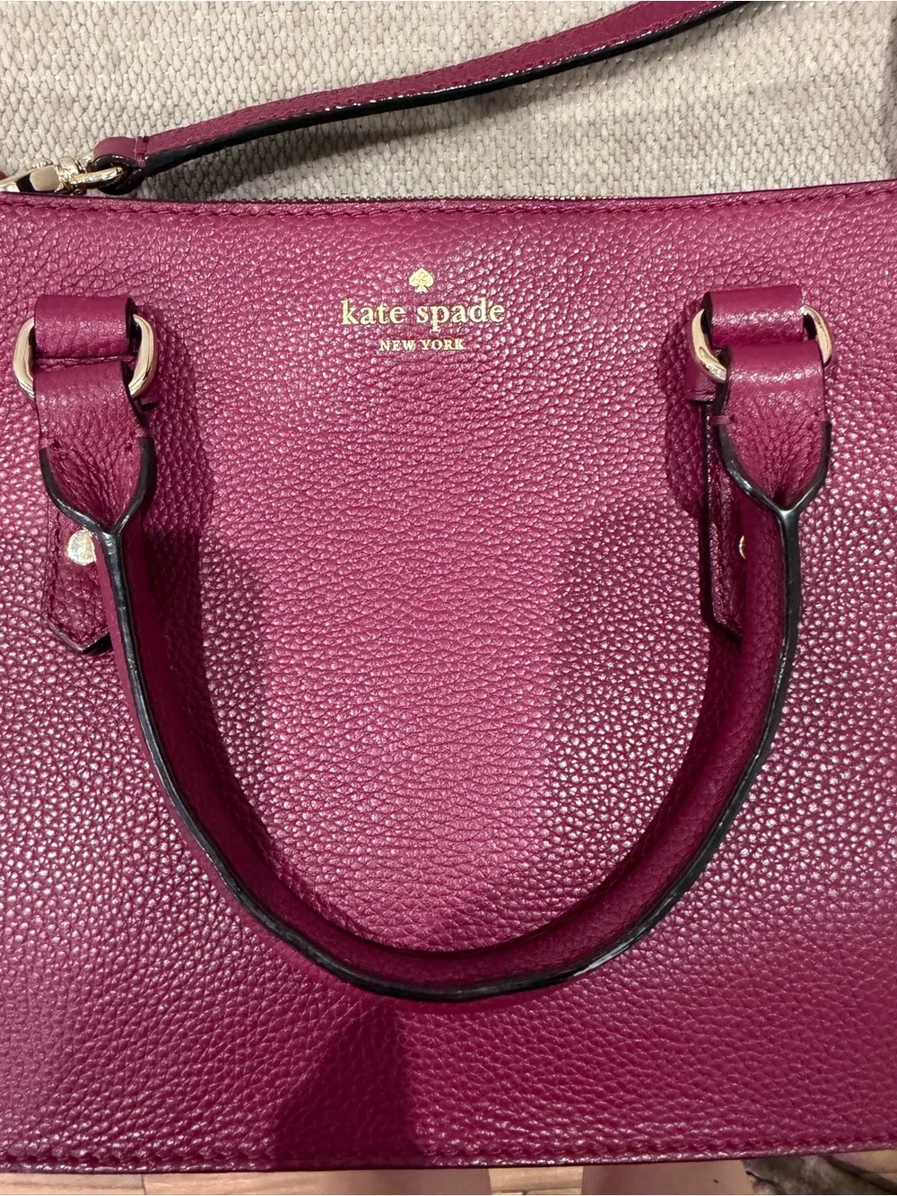 kate spade Pebbled Leather Satchel - Berry